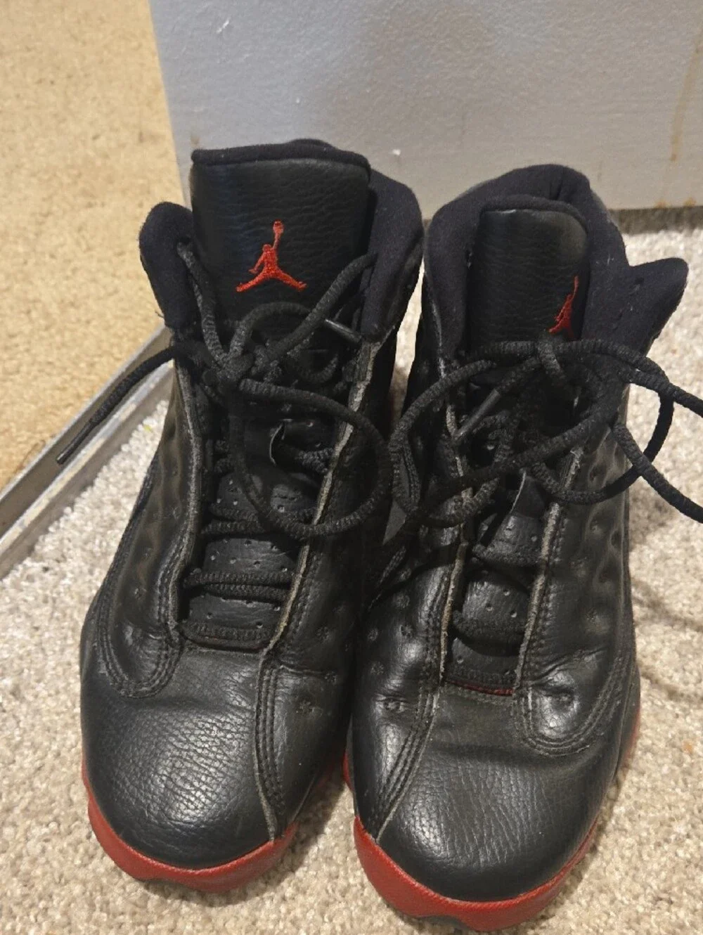 Jordan Men's Black Sneakers with Red Accents